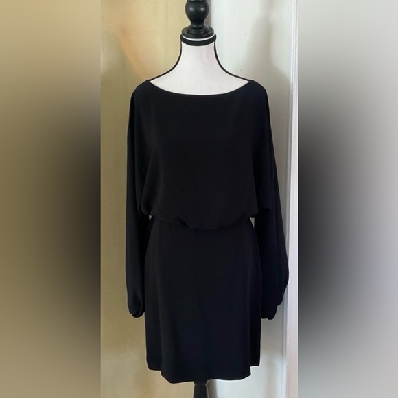 Trina Turk Avory Black Belted Mini Dress Long Sleeve Size 8 NWT $298 - Picture 4 of 9